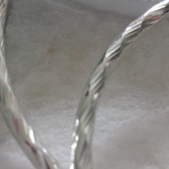 925 Sterling Silver Big Hoop Earrings 2 1/2 inches in diameter - Picture 7 of 11